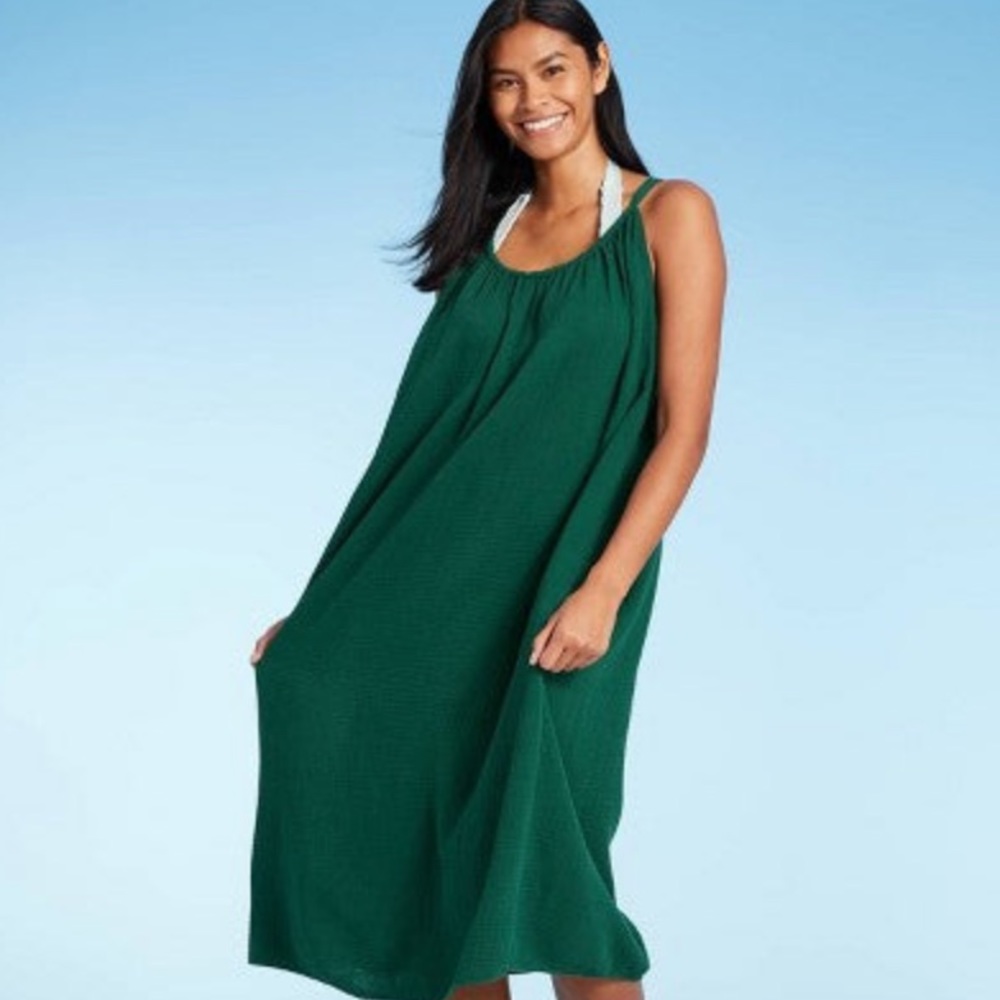 Kona Sol | NWT Green Maxi Swim Cover